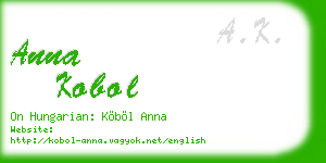 anna kobol business card